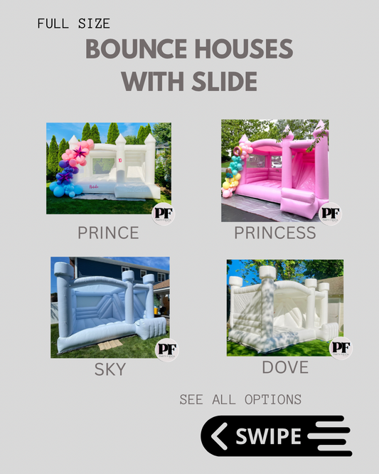 BOUNCE HOUSES WITH ATTACHED SLIDE